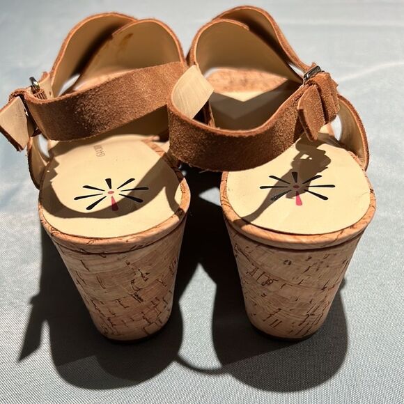 Isaac Mizrahi Live! Leather Sandals With Wedge Heel Size 11M B42 - Picture 7 of 8